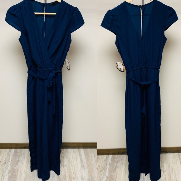 NEW BeBop Navy Wrap Jumpsuit XS - Picture 2 of 8